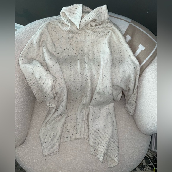 LOFT Speckled Turtleneck Poncho Sweater - Picture 3 of 13